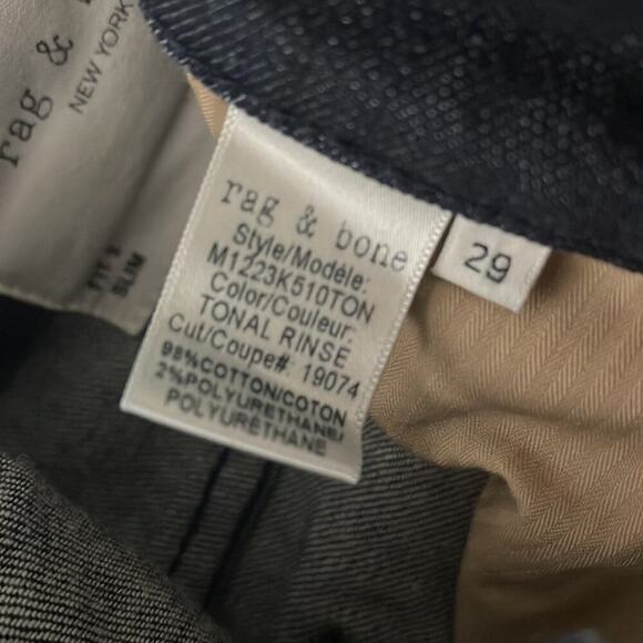 Rag & Bone Button Fly Slim Tonal Rinse Size 29 Dark Indigo - Picture 7 of 12